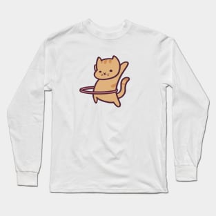 Cute Kitty Hula Hoop Long Sleeve T-Shirt